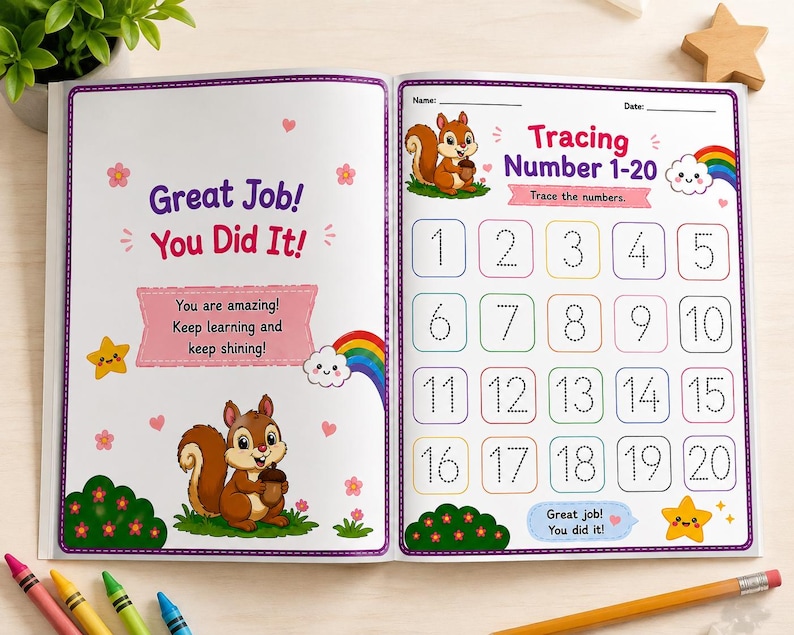 Number Tracing 1-20 | Preschool Number Worksheets | Printable Kids ...