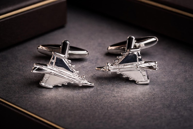 Eurofighter Typhoon Cufflinks, RAF Fighter Jet Aviation Gift for Pilot ...