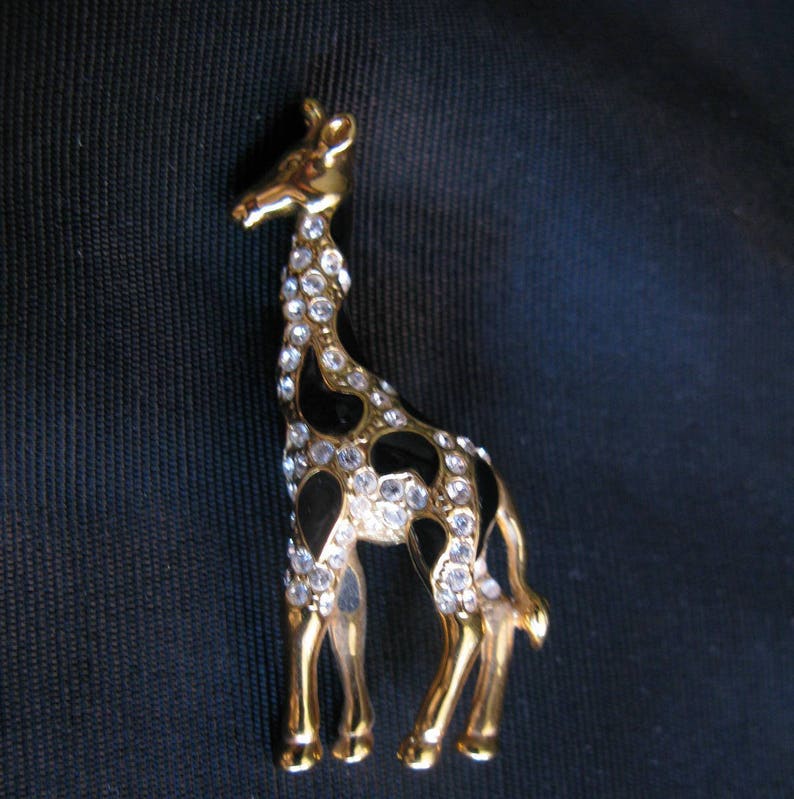 Giraffe Brooch Vintage Giraffe Jewelry Brooch Pin Rhinestone Enamel Brooches Pins Gift image 1