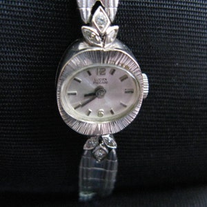 NOT Working 14K White Gold Lucien Piccard Ladies Watch Womens, small diamonds Not running Gift image 3