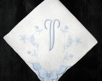 Charming Bride Handkerchief, Wedding Shower Gift, Something Old Blue New and Borrowed Gift