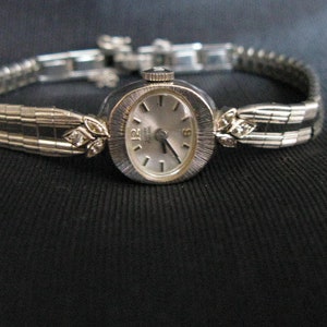 NOT Working 14K White Gold Lucien Piccard Ladies Watch Womens, small diamonds Not running Gift image 5