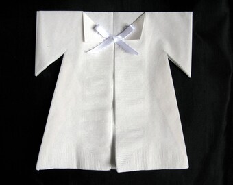Christening Paper Napkins, Pink, Blue, or White, Baby Shower Decor