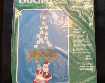 Bucilla Felt Kits Vintage Christmas Santa Starlit Mobile Decoration