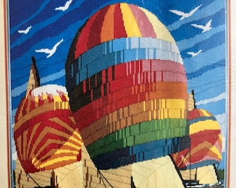 1982 Monarch Horizons Crewel Needlepoint Kit: Sailboat Racing