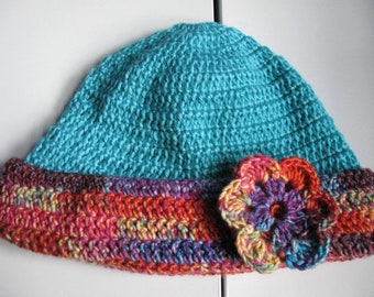 Ready to Ship - Crochet Winter Hats For Women Flower - Soft Warm Handmade Knit - Ladies Hats Gift