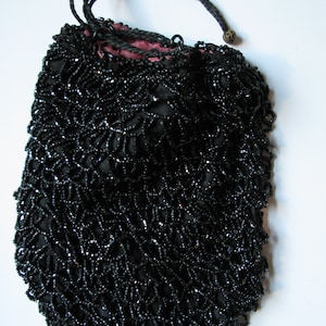 black flapper purse beaded antique bag vintage