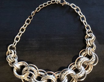 Vintage Chunky Necklace For Women Silver Choker Chain