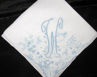 Ideas for something borrowed for bride wedding traditions handkerchief vintage monogram H E D F S G L N or R Gift