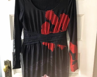 Designer Red and Black Dress Stretchy Light Weight Dresses