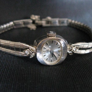 NOT Working 14K White Gold Lucien Piccard Ladies Watch Womens, small diamonds Not running Gift image 2