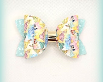 Princess Bow...Princesses Bow...Disney Inspired Bow...Disney Princesses  Bow...Princess Glitter Bow...Princess Bows...Princesses