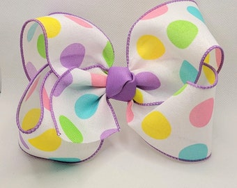 Polka Dot Bow...Polka Dot Party Bow....Party Bow...Pastel Polka dots...5 inch bow....6 inch bow....Birthday Bow