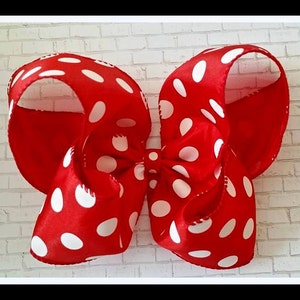 Minnie Hair Bow...Minnie Inspired Hair Bow... Red Polka Dot Bow...Red and White Polka Dot Bow...Minnie Mouse Red bow...Disney Inspired Bow