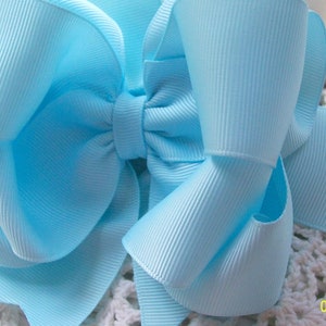 Blue Hair Bow...Cinderella Blue Bow...Blue hair bows....blue bows....5 inch blue bow...6 inch blue bow..light blue bow image 2