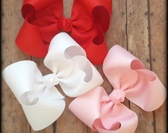 Valentines Day Bows...Valentine's Day Bow....Valentine's day Hair Bows...red hair bow...white hair bow...pink hair bow..hair bow set