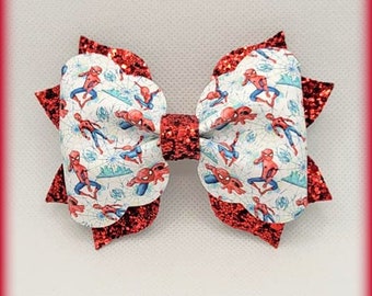 Spiderman Bow...Spider Bow...Spiderman inspired Bow...Spidey Bow