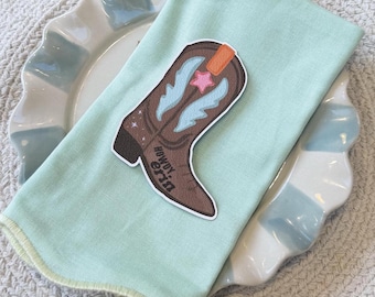 Personalised Cowboy Boot Place Cards | Handmade | Western Hen Party Table Decor | Country Cowgirl Birthday Name Tags