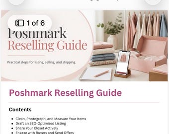 Poshmark Reselling Guide, Beginner Tips, Digital Download