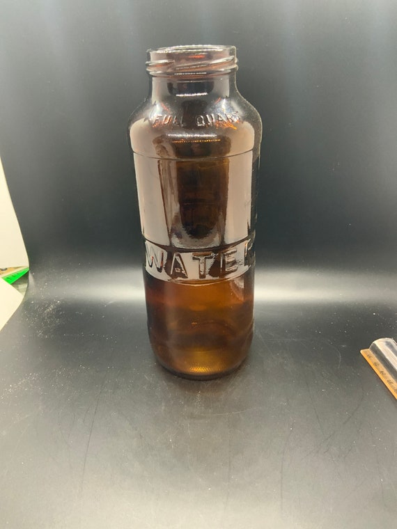 Vintage Amber Glass Water/juice Bottle - Etsy