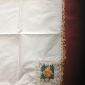 Vintage Linen and Crochet Tablecloth