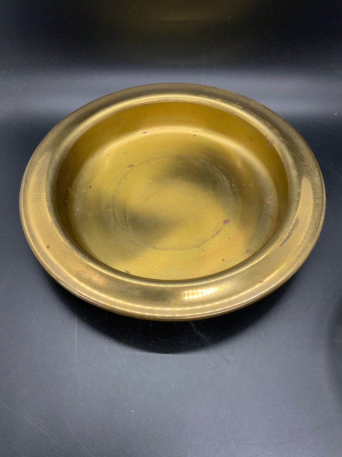 Vintage Metal Ashtray With Glass Insert Etsy