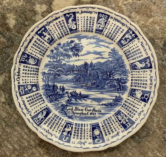 Vintage 1977 Calendar Zodiac Plate - Etsy