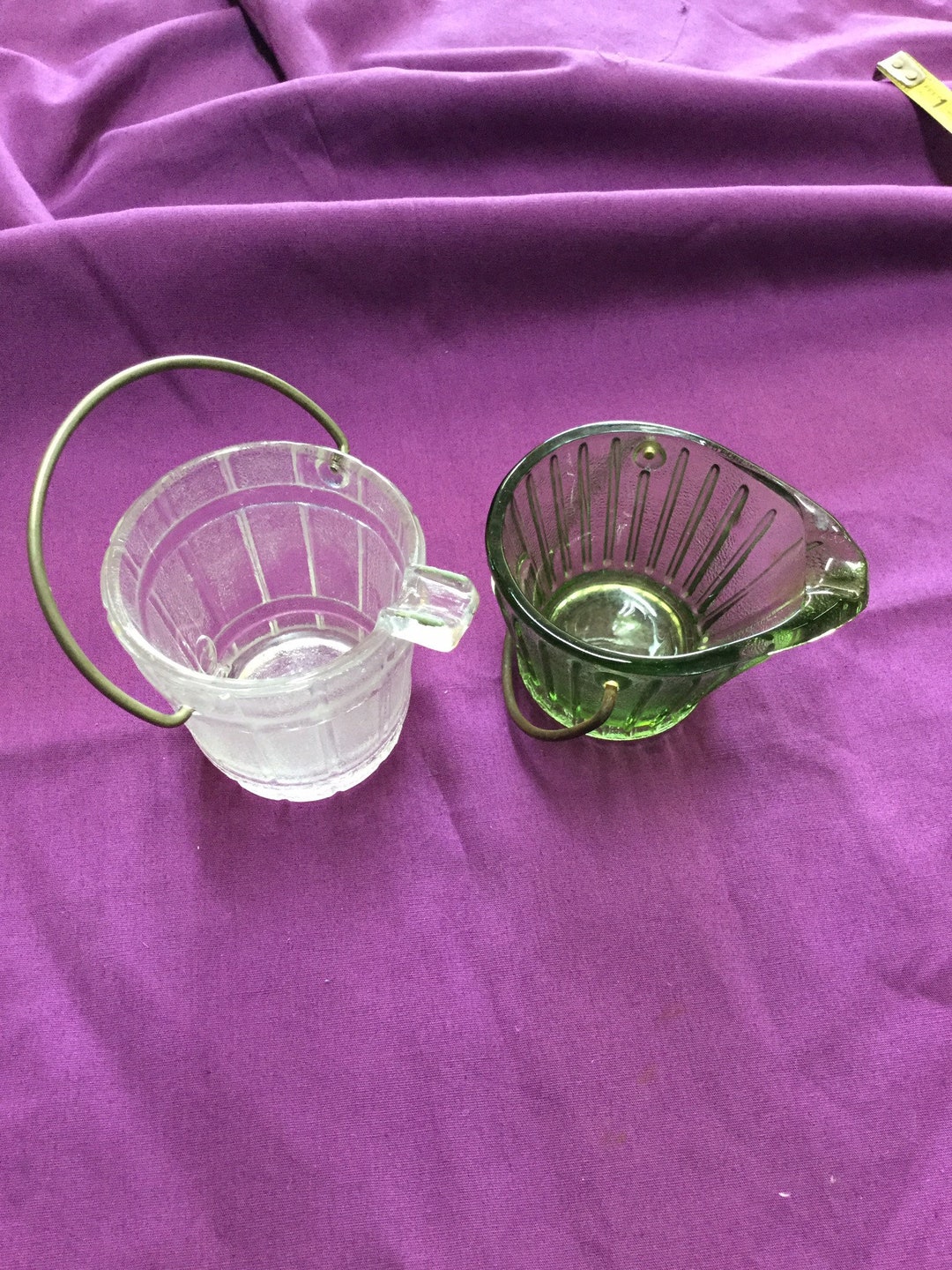 Vintage Glass Bucket Ashtray Etsy