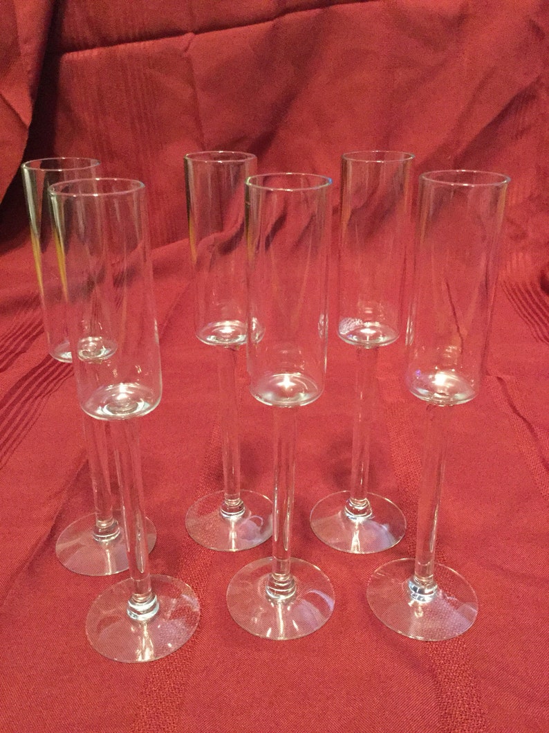 Set of 6 Stemmed Glasses Etsy