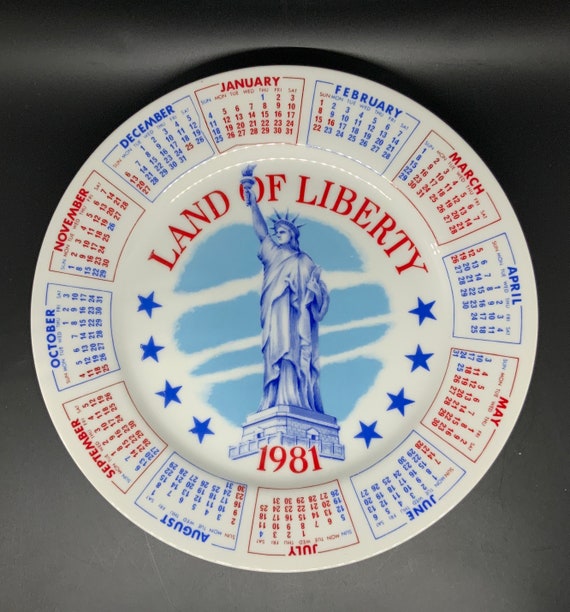 1981 Land of Liberty Calendar Plate - Etsy