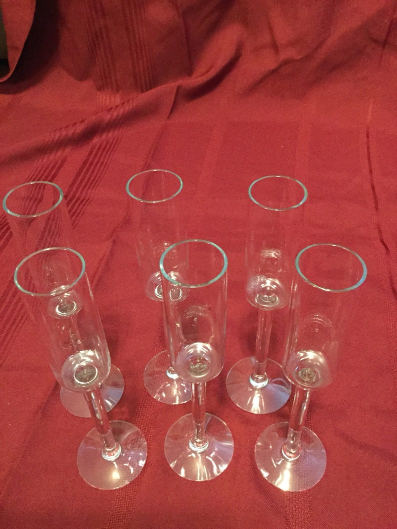 Set of 6 Stemmed Glasses Etsy