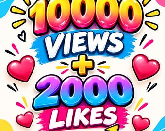 TikTok-Aufrufe und -Likes, 10.000 Aufrufe, 2.000 Likes, TikTok-Engagement-Service, Social-Media-Wachstumsservice