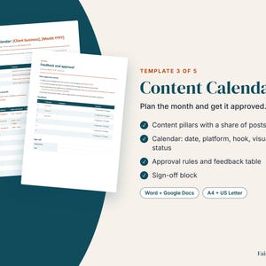 Sjablonen voor social media managers | Klant onboarding, voorstel, contentkalender, maandelijks rapport, contract (digitale download) afbeelding 5