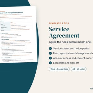 Sjablonen voor social media managers | Klant onboarding, voorstel, contentkalender, maandelijks rapport, contract (digitale download) afbeelding 7