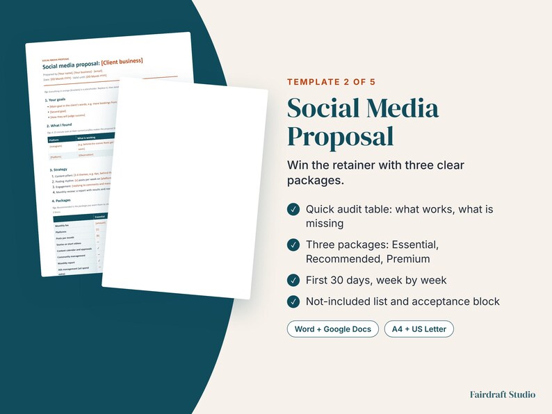 Sjablonen voor social media managers | Klant onboarding, voorstel, contentkalender, maandelijks rapport, contract (digitale download) afbeelding 4