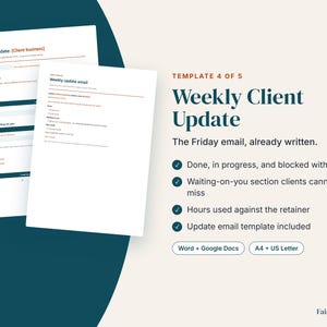 Modèles pour assistant virtuel | Intégration client, proposition tarifaire, suivi du temps, mise à jour hebdomadaire, procédure opérationnelle standard (téléchargement numérique) image 6