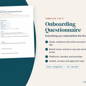 Sjablonen voor social media managers | Klant onboarding, voorstel, contentkalender, maandelijks rapport, contract (digitale download) afbeelding 3