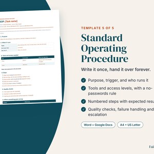 Modèles pour assistant virtuel | Intégration client, proposition tarifaire, suivi du temps, mise à jour hebdomadaire, procédure opérationnelle standard (téléchargement numérique) image 7