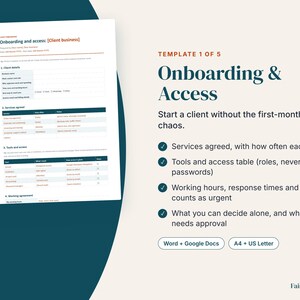 Modèles pour assistant virtuel | Intégration client, proposition tarifaire, suivi du temps, mise à jour hebdomadaire, procédure opérationnelle standard (téléchargement numérique) image 3