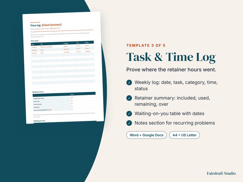 Modèles pour assistant virtuel | Intégration client, proposition tarifaire, suivi du temps, mise à jour hebdomadaire, procédure opérationnelle standard (téléchargement numérique) image 5