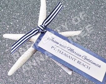 STARFISH Favors and Favor Tags- Double layer Favor tag and Starfish - You Personalize and customize Names and Colors