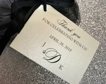 WEDDING FAVOR TAGS - with embellishment customized, personalized, elegant