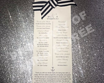 Nautical Themed Ceremony Programs