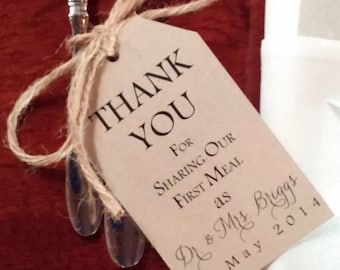 RUSTIC FLATWARE TAGS with twine or ribbon for any occasion - a great way to greet your guests sitting down to dinner!