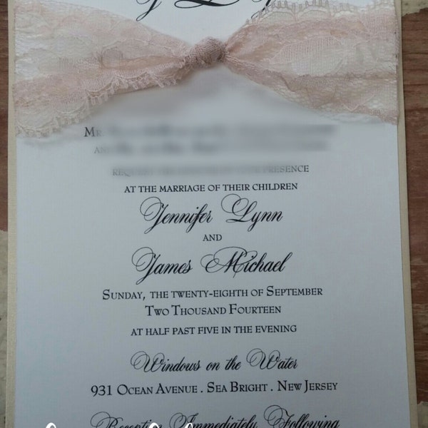 RUSTIC LACE INVITATIONS - Customize for Weddings, Showers, Birthdays, Bat Mitzvahs, Sweet 16s and more