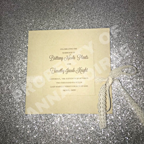 Elegant Square Wedding Programs With Lace Etsy