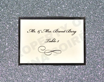 PLACE CARD - Escort Card - for Wedding, Special Occasion, Bar/bat Mitzvah, communion, Personalized with Colors, Name, & Table