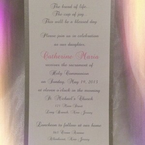 BAPTÊME - COMMUNION - CONFIRMATION Invitations - tous les copie, carte couleurs et polices personnalisés