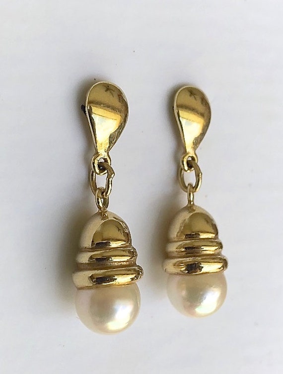 Beautiful High Quality and Classic 14k Pearl Drop… - image 2