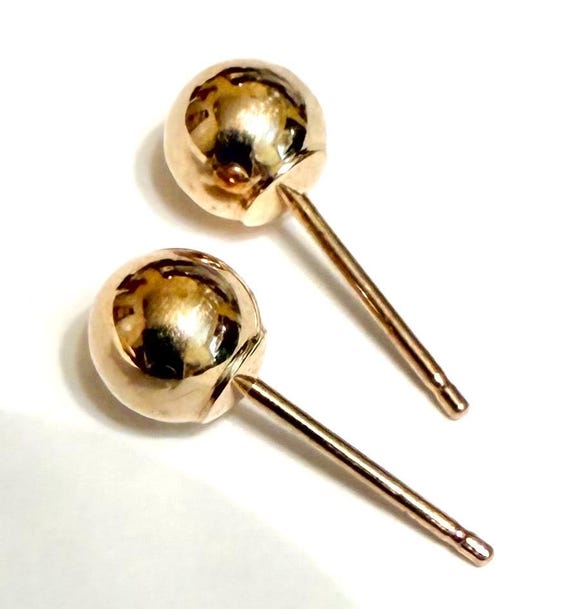 14k Gold Ball Stud Earrings